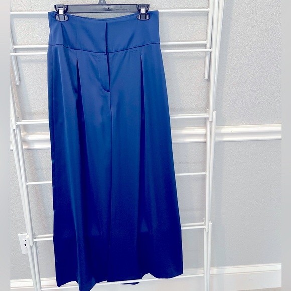 Gianni Bini Royal Blue Wide Leg Satin Pants - Size 4 - NEW - Picture 1 of 3